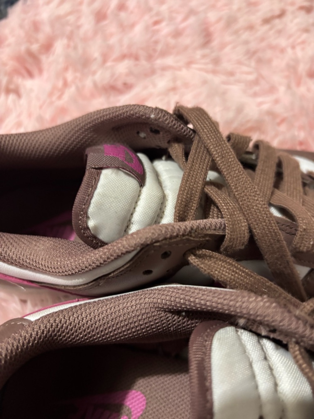 Nike Brown, White & Pink Swoosh Low-Top Sneakers - Picture 4 of 5